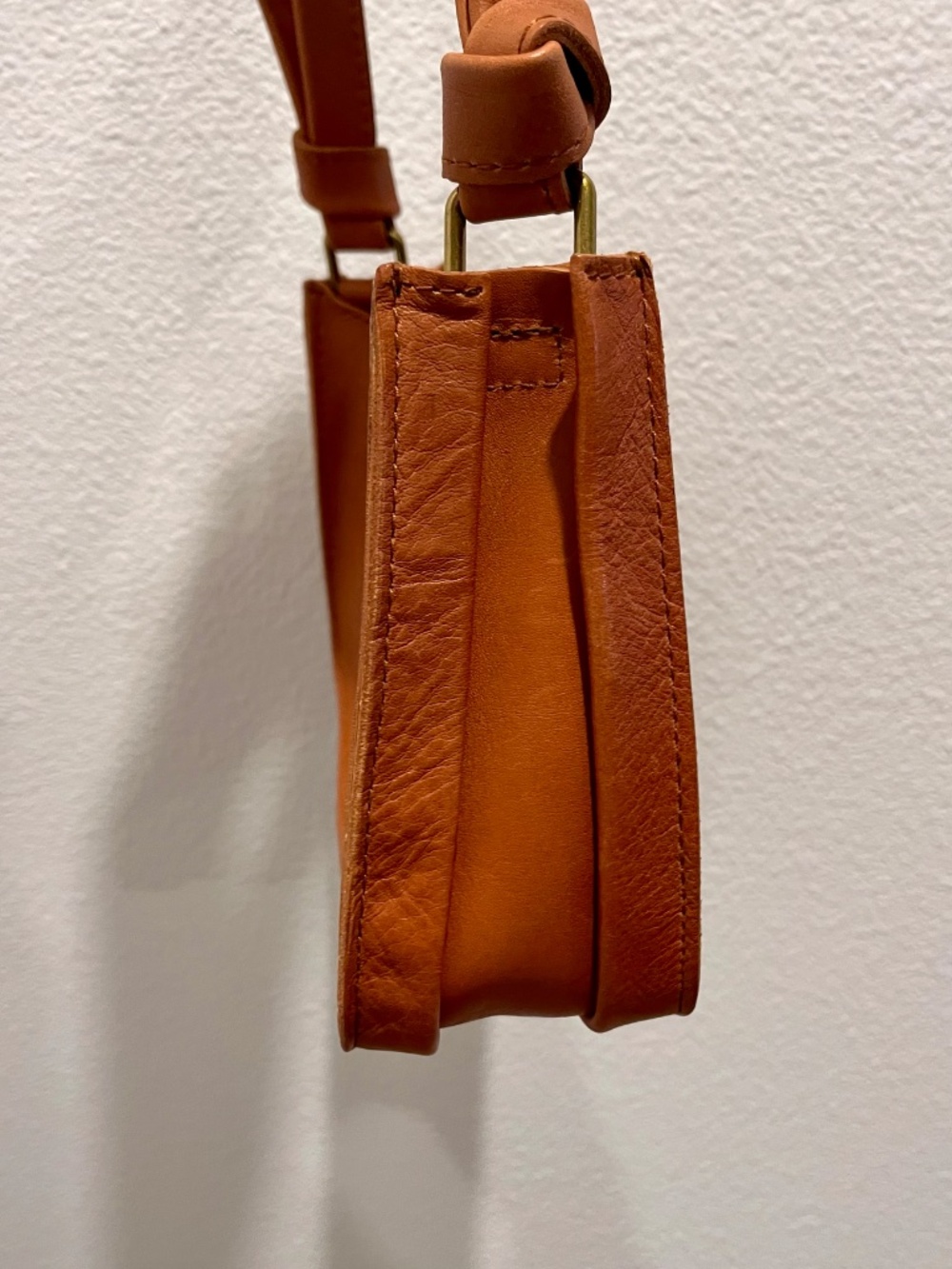 Madewell The Sydney Shoulder Leather Hobo‎ Bag in Burnished Caramel NWF NF070 - Picture 11 of 12